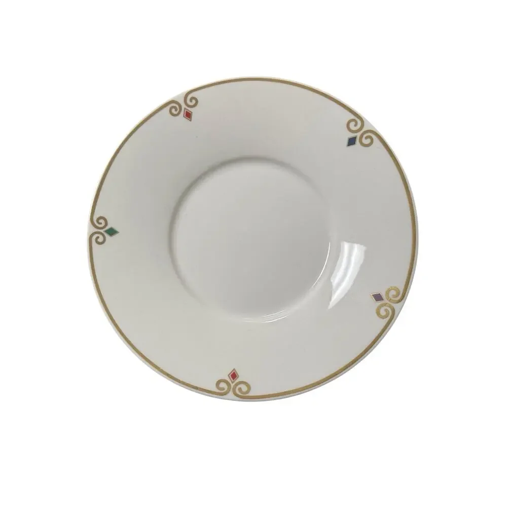 Pier 1 Celebration Cup Saucer Set With 7.5 in Plate White Porcelain Retired